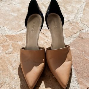 nude and black high heels